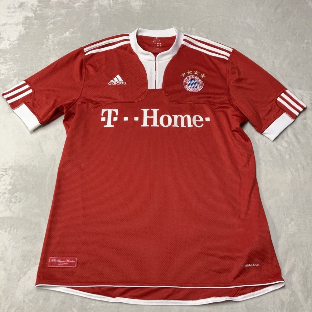 2009/2010 FC Bayern Munich adidas Red Home Jersey Shirt Football Mens Large